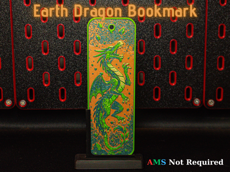 Elemental Earth Dragon - Hueforge Bookmark
