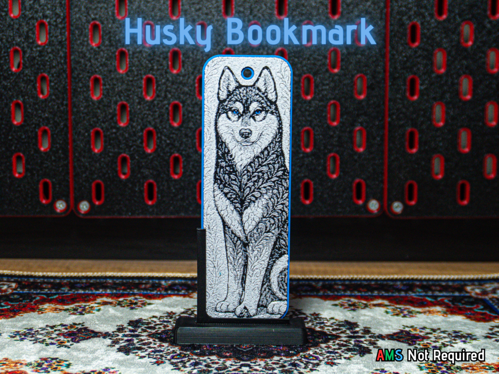 Ornamental Dog Husky - Hueforge Bookmark