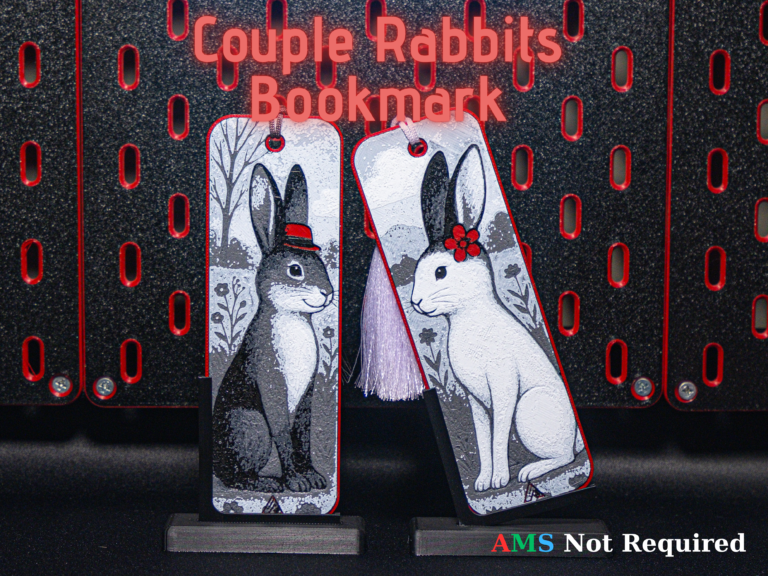 Romantic Rabbits Couple - Hueforge Bookmark