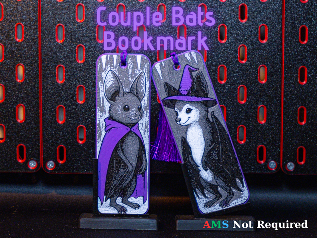 Romantic Bat Couple - Hueforge Bookmarks
