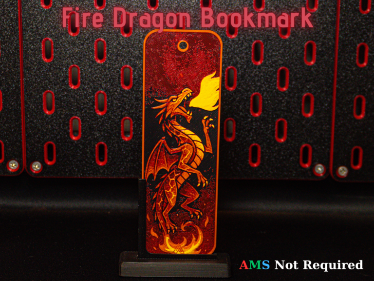 Elemental Fire Dragon - Hueforge Bookmark