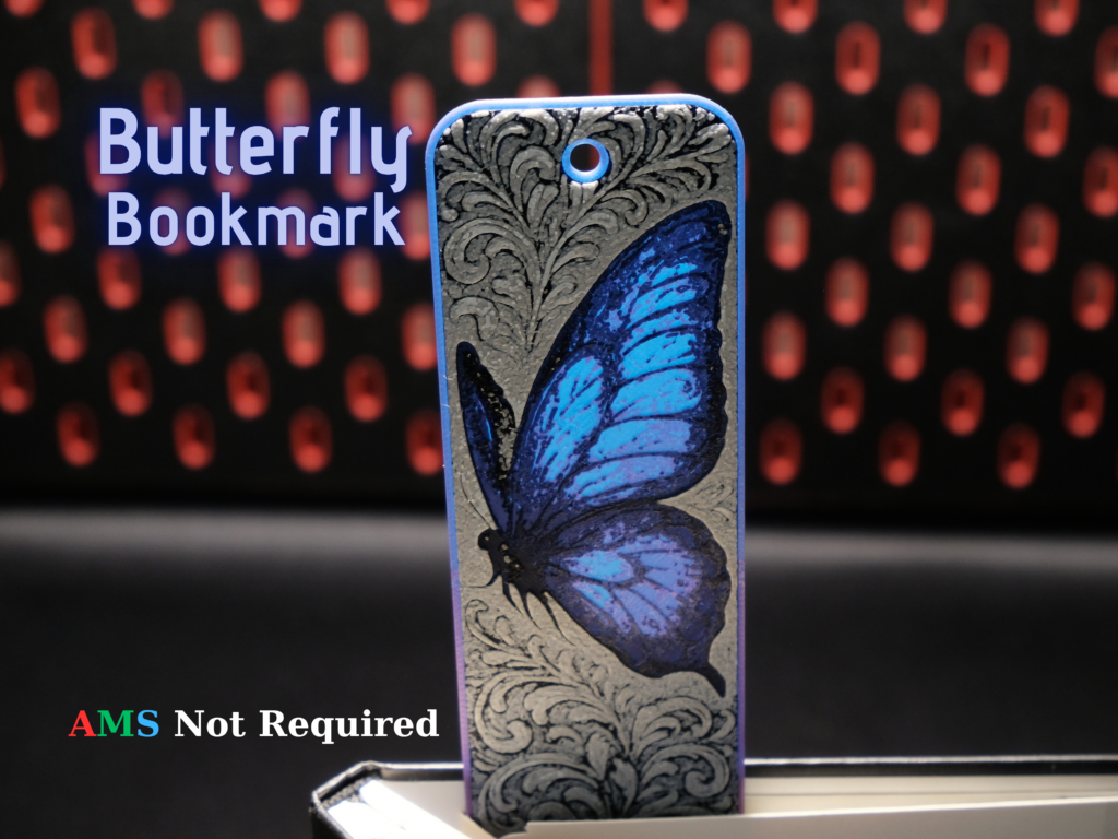 Ornamental Butterfly - Hueforge Bookmark