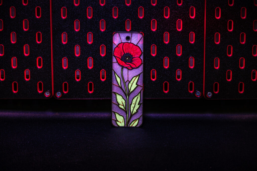 Stained Glass Poppy - Hueforge Bookmark gallery 1