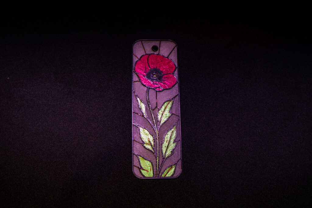 Stained Glass Poppy - Hueforge Bookmark gallery 2