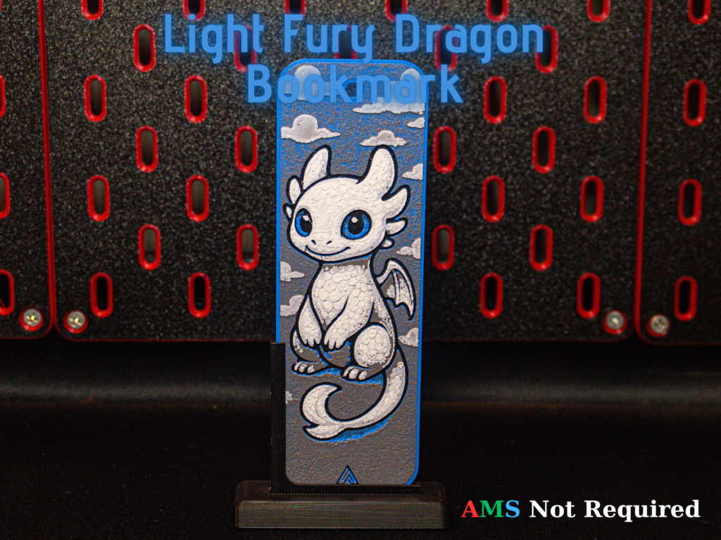 Light Fury Dragon - Hueforge Bookmark