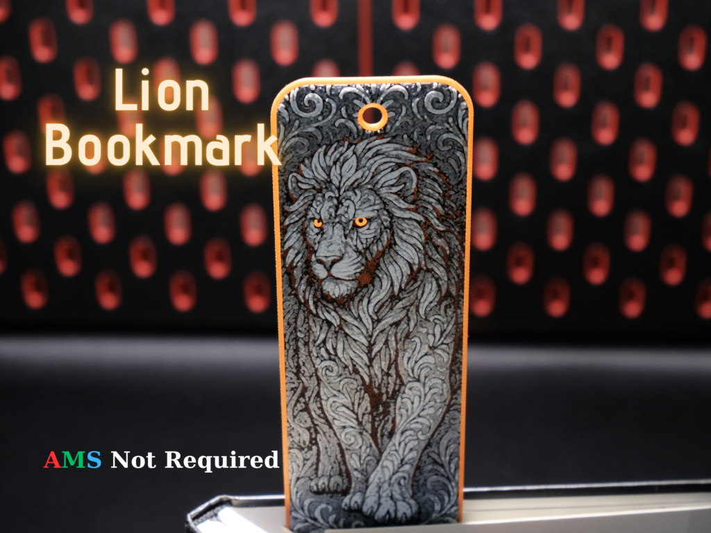 Ornamental Lion - Hueforge Bookmark