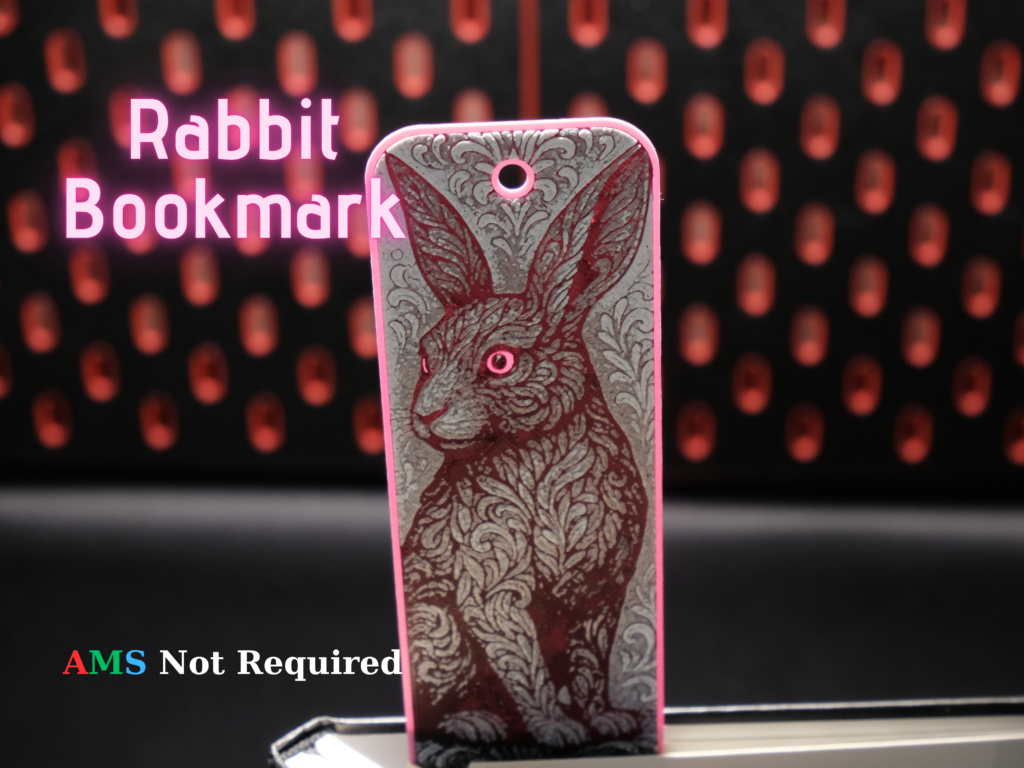 Ornamental Rabbit - Hueforge Bookmark