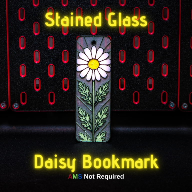 Stained Glass Daisy - Hueforge Bookmark