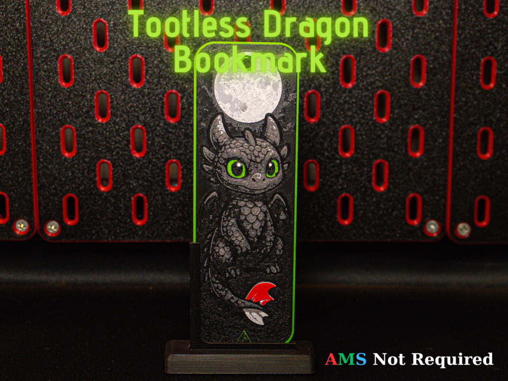 Toothless Dragon - Hueforge Bookmark