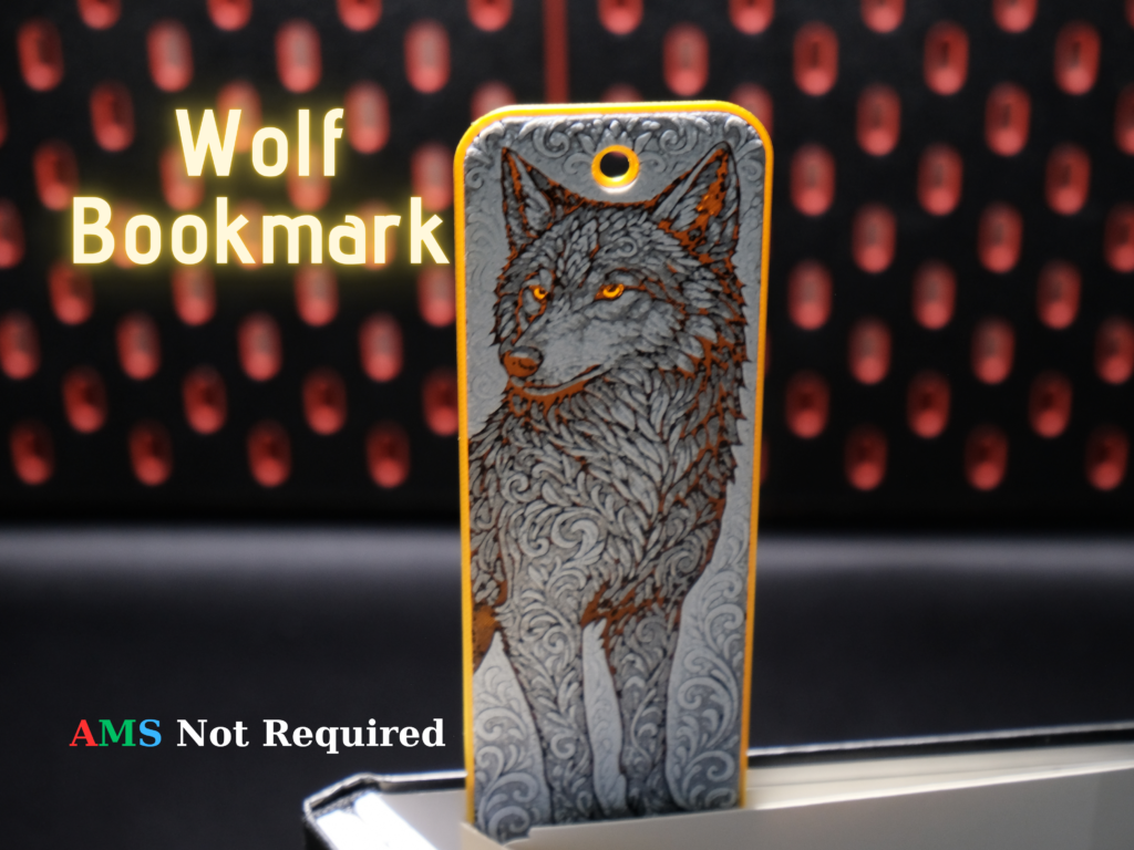 Ornamental Wolf - Hueforge Bookmark