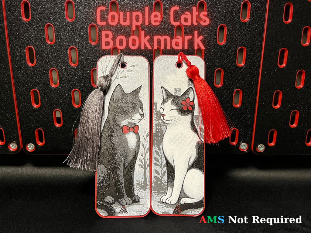 Romantic Cat Couple - Hueforge Bookmarks