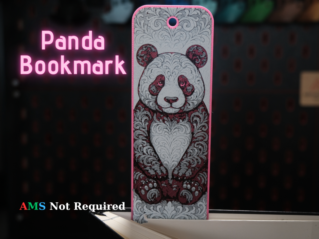 Ornamental Panda - Hueforge Bookmark