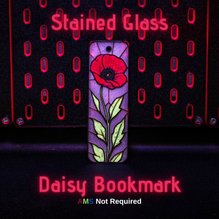 Stained Glass Poppy - Hueforge Bookmark