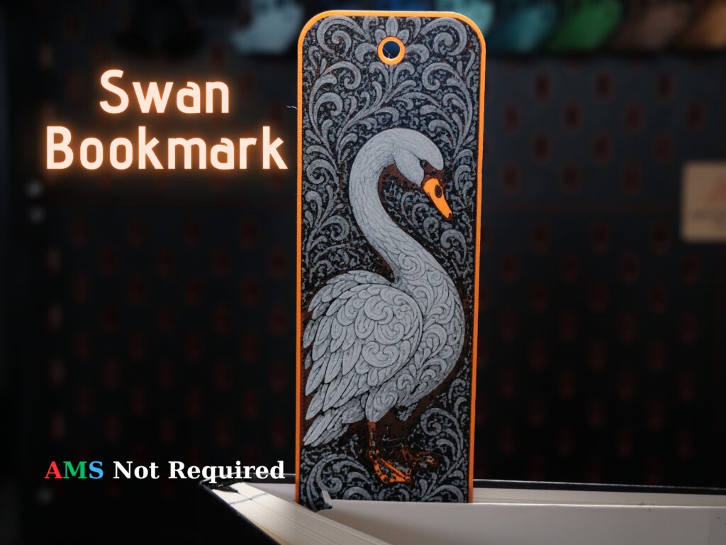 Ornamental Swan - Hueforge Bookmark
