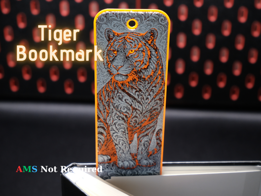 Ornamental Tiger - Hueforge Bookmark