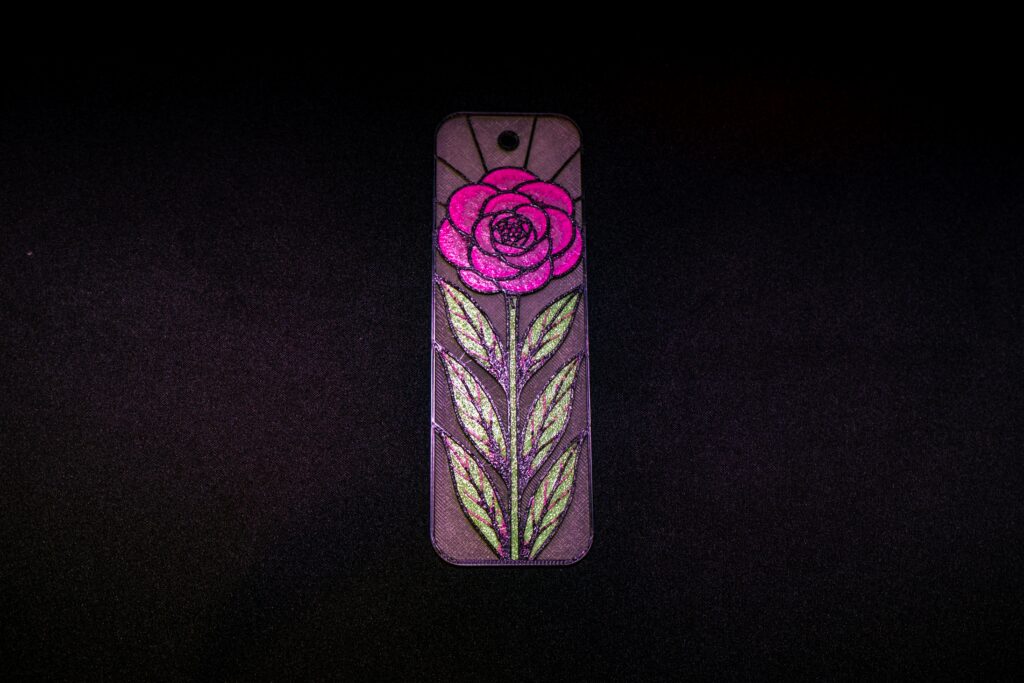 Stained Glass Camelia - Hueforge Bookmark gallery 2